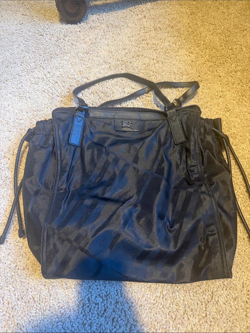 Burberry Black Plaid-Patterned Women’s Tote Bag